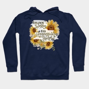 bossy woman gift, watercolor botanical,  sunflower floral flowers Hoodie